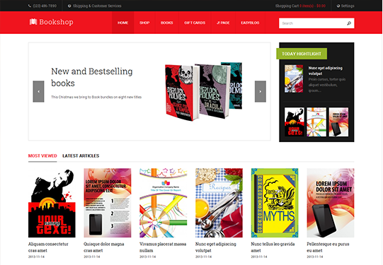 Joomlart Bookshop - Joomla Template