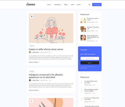 Joomlart Essence - Minimal Joomla Template For Personal Blog