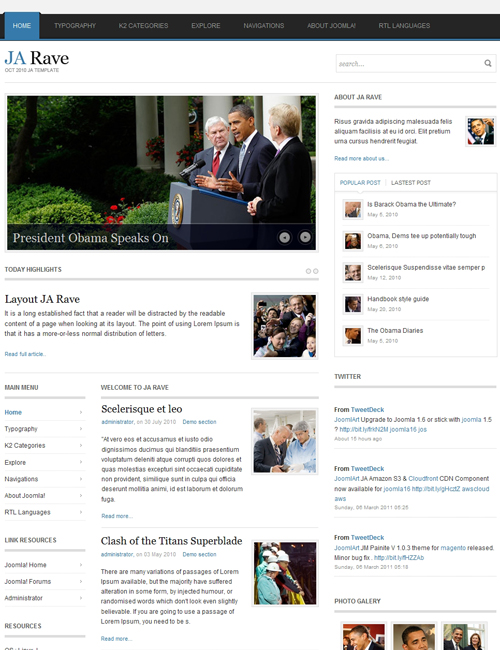 Joomlart Rave - Joomla Template