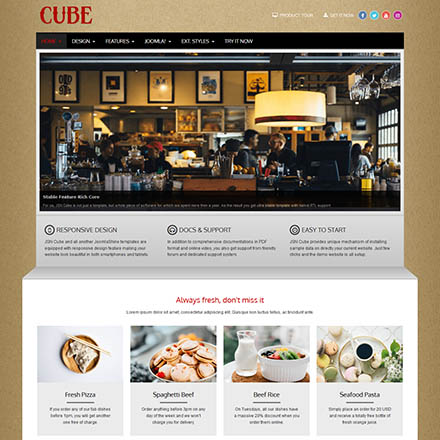 Joomlashine Cube 2 - Joomla Template
