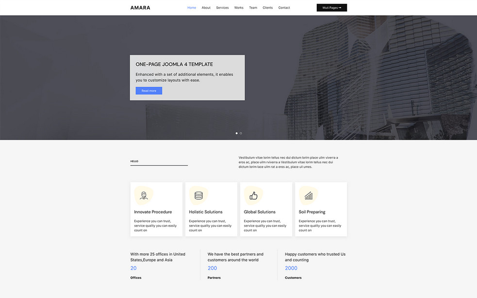 Joomlead Amara - Responsive One Page Joomla Template