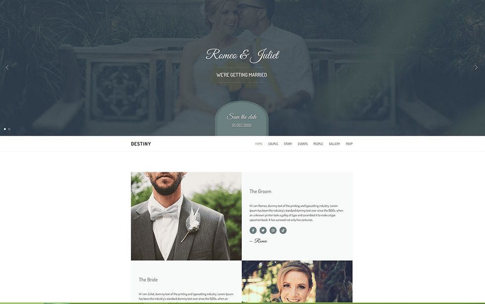 Joomlead Destiny - Responsive Joomla Wedding Template