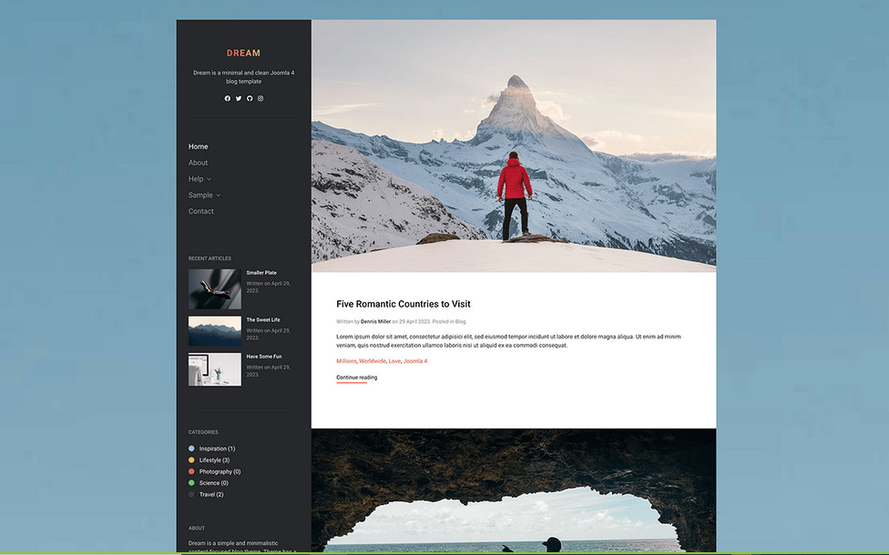 Joomlead Dream - Minimal Creative Portfolio Joomla Template