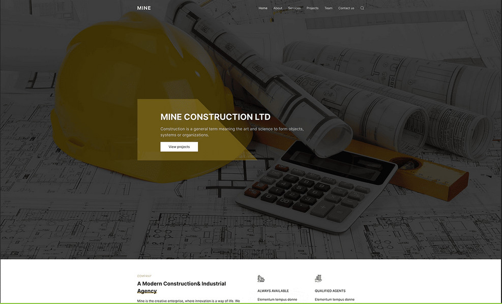 Joomlead Mine - Construction One Page Joomla Template