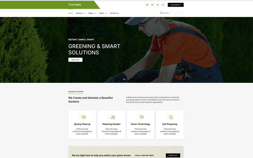 Joomlead Teatree - Gardening And Landscaping Joomla Template