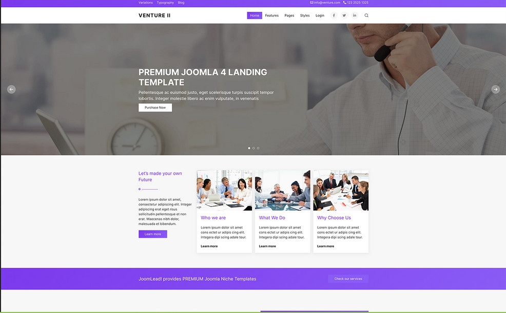 Joomlead Venture Ii - Responsive Business Joomla Template