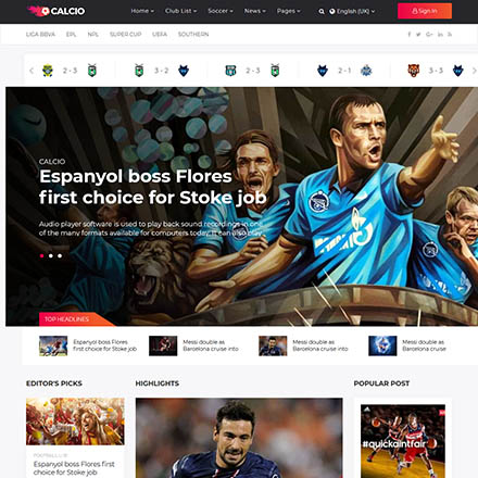 Joomshaper Calcio - Joomla Template