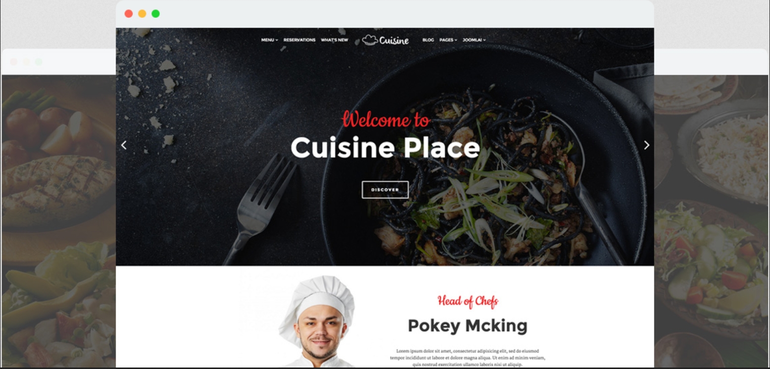 Joomshaper Cuisine - Responsive Restaurant Joomla Template