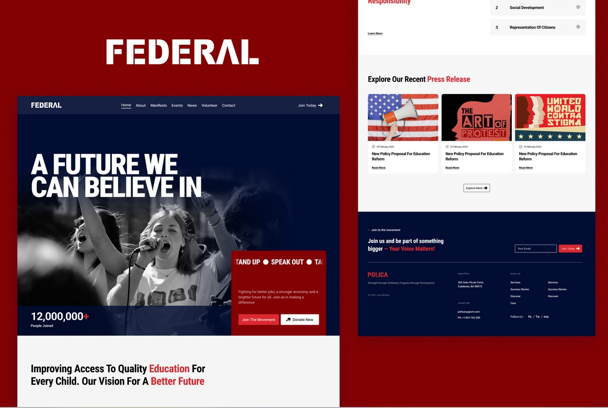 Joomshaper Federal - Robust Joomla Template For Political