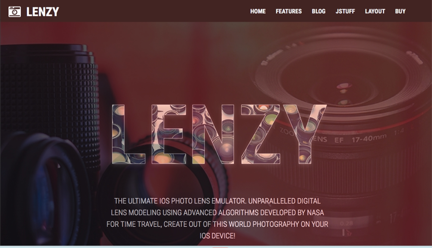Jxtc Lenzy - The Perfect App Or Photography Website Template For Joomla