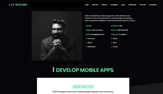 Lttheme Resume - Joomla Template
