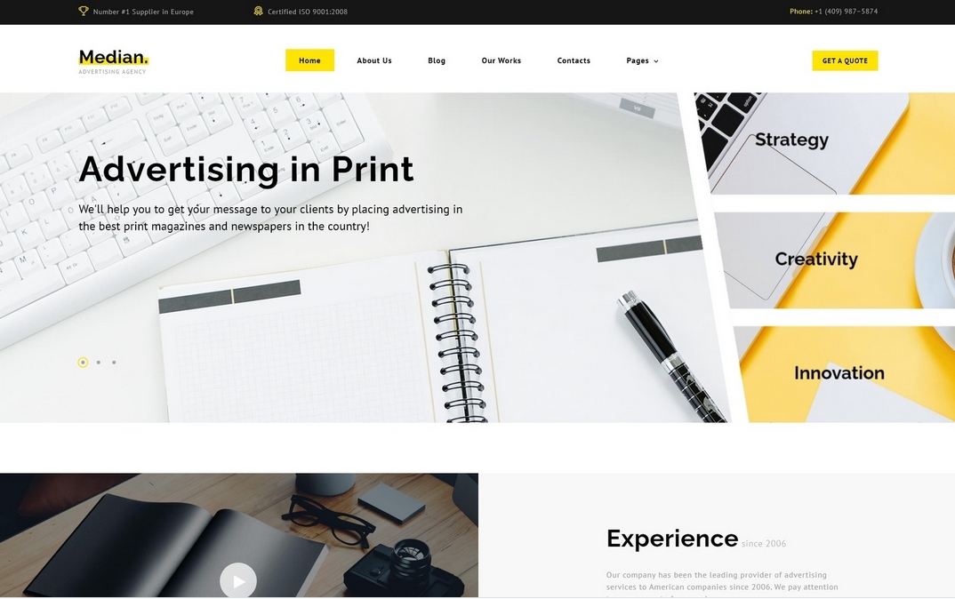 Median - Advertising Agency Multi-page Modern Joomla Template