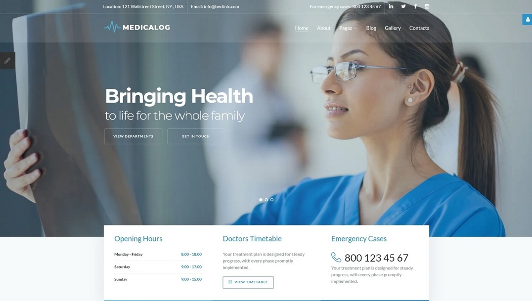 Medicalog - Efficient Medical Center Joomla Template