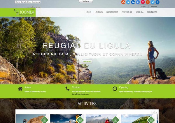 Mixwebtemplates Joomla150 - Hiking & Outdoors Joomla Template