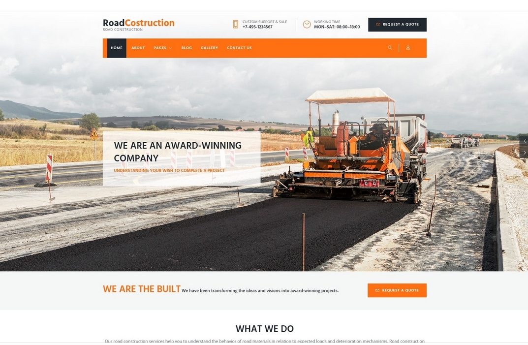 Roadline - Solid Road Construction Company Joomla Template