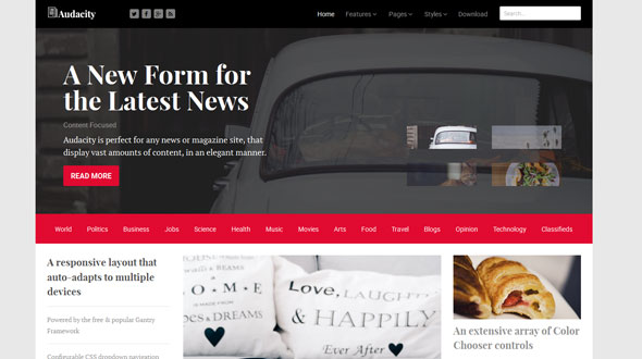 Rockettheme Audacity - Joomla Template