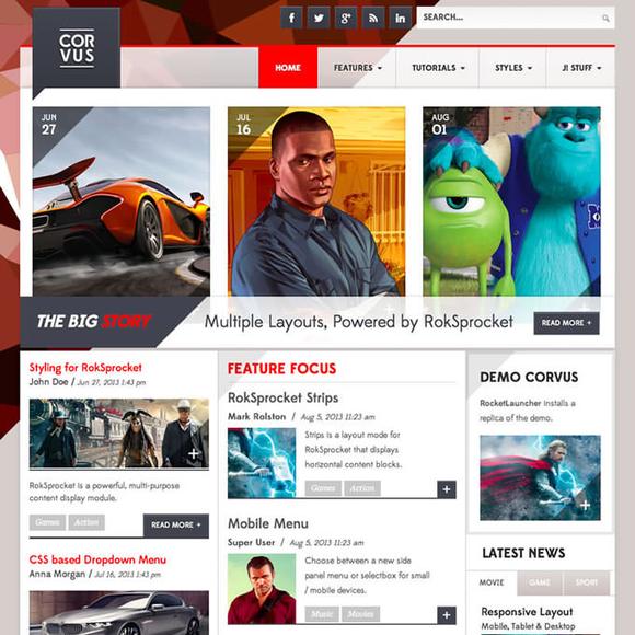 Rockettheme Corvus - Joomla Template