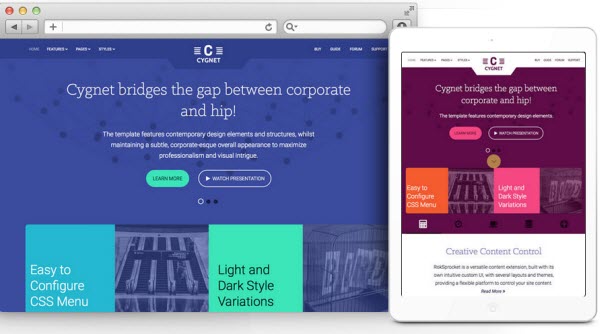 Rockettheme Cygnet - Joomla Template