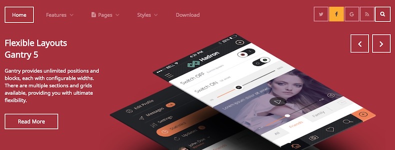 Rockettheme Hadron - Joomla Template