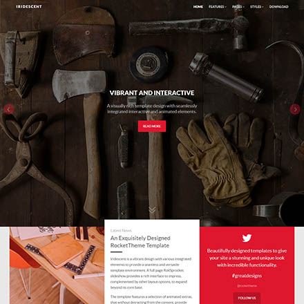 Rockettheme Iridescent - Joomla Template