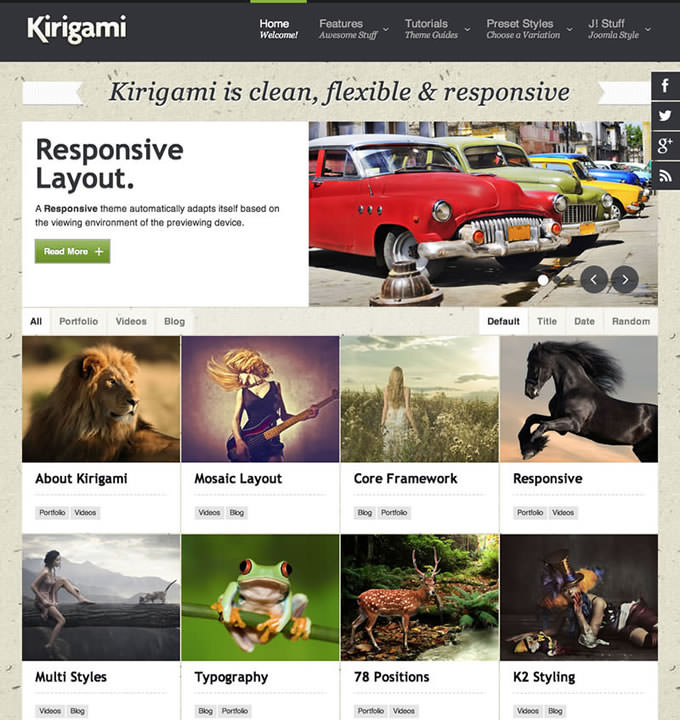 Rockettheme Kirigami - Joomla Template