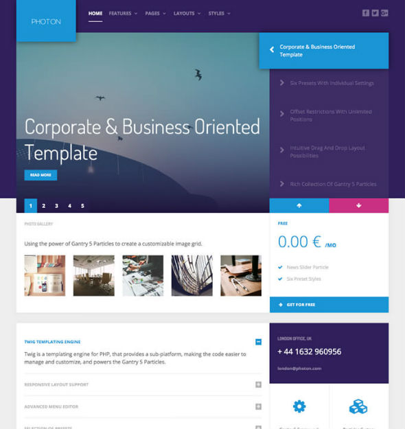 Rockettheme Photon - Joomla Template