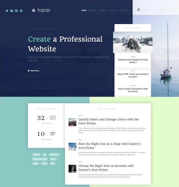 Rockettheme Topaz - Joomla Template