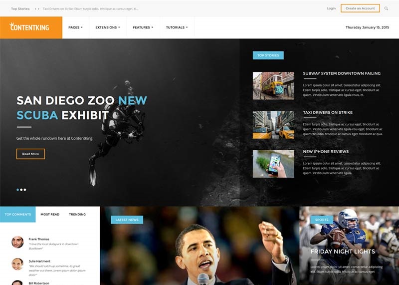 Shape5 Content King - Joomla Template