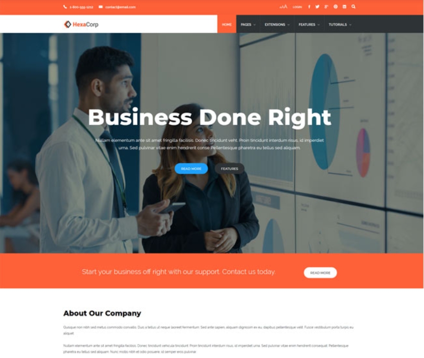 Shape5 Hexa Corp - Joomla Templates