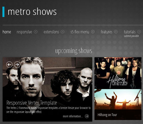 Shape5 Metro Shows - Joomla Template
