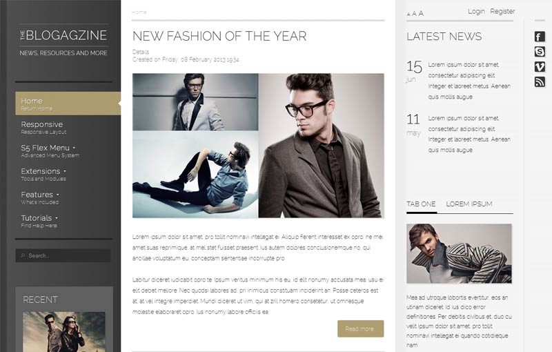 Shape5 The Blogazine - Joomla Template