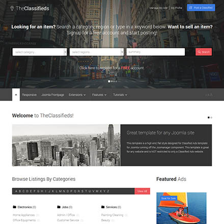 Shape5 Theclassifieds - Joomla Template