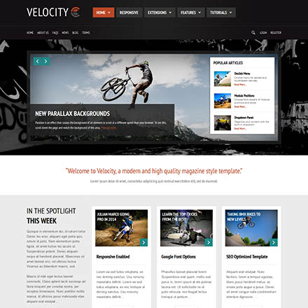 Shape5 Velocity - Joomla Template