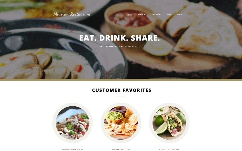 Template Monster Mexican Restaurant - Joomla Templates