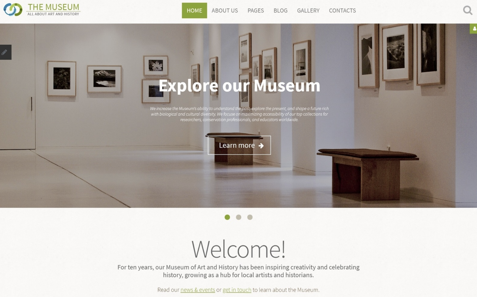 Template Monster The Museum - Joomla Templates