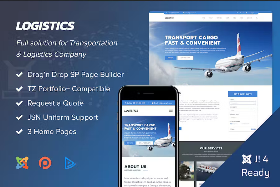 Templaza Logistics - Transportation Joomla 4 Template