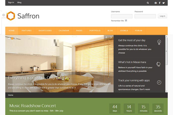 Theme Forest Saffron - Joomla Template