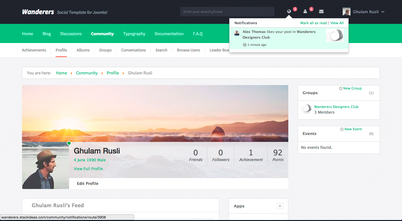 Wanderers - Joomla Template