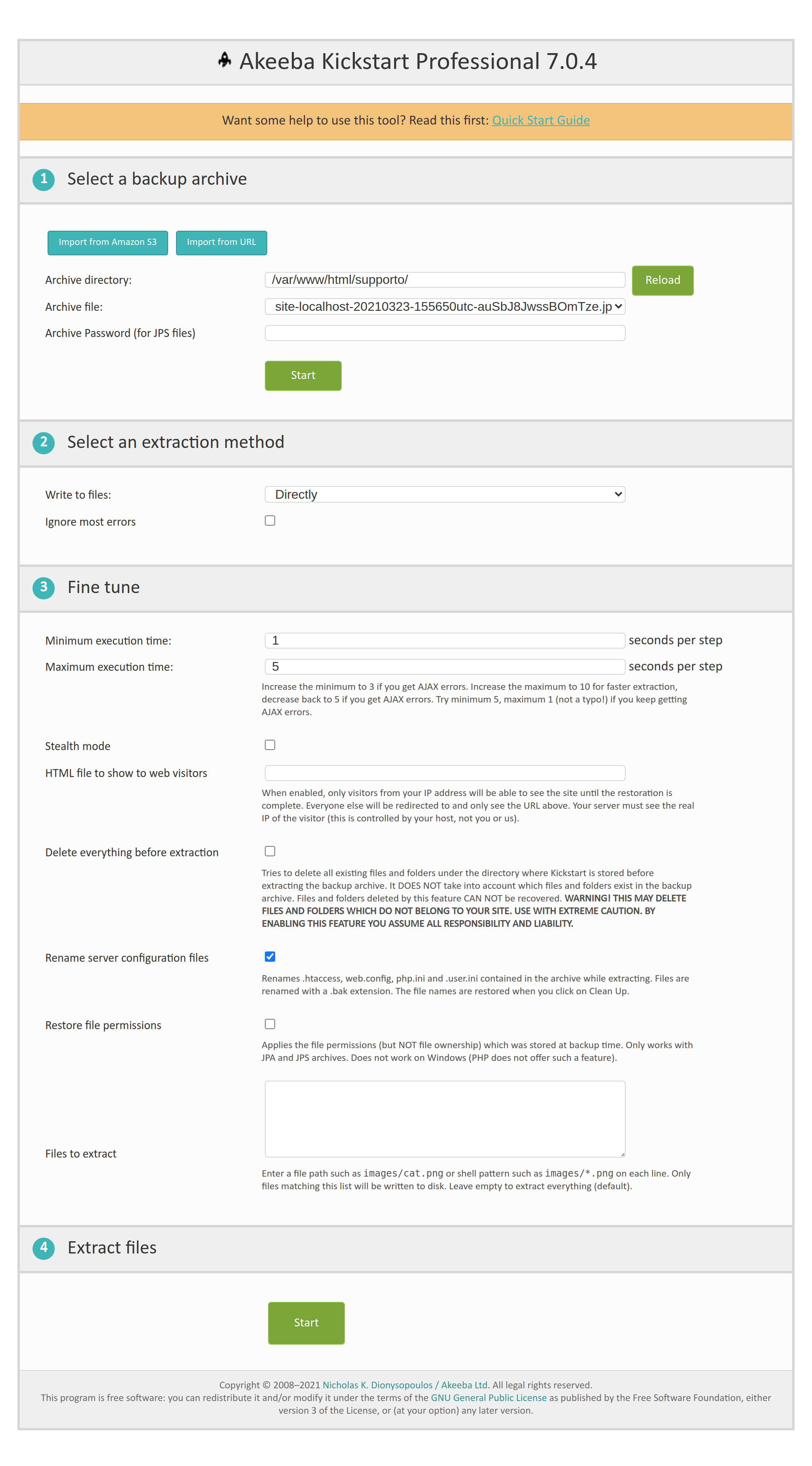 Akeeba Kickstart Pro - Joomla Extension