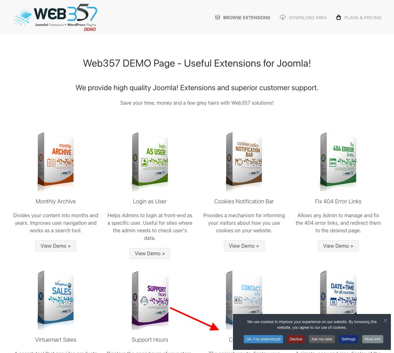 Cookies Policy Notification Bar Pro - Joomla Extension