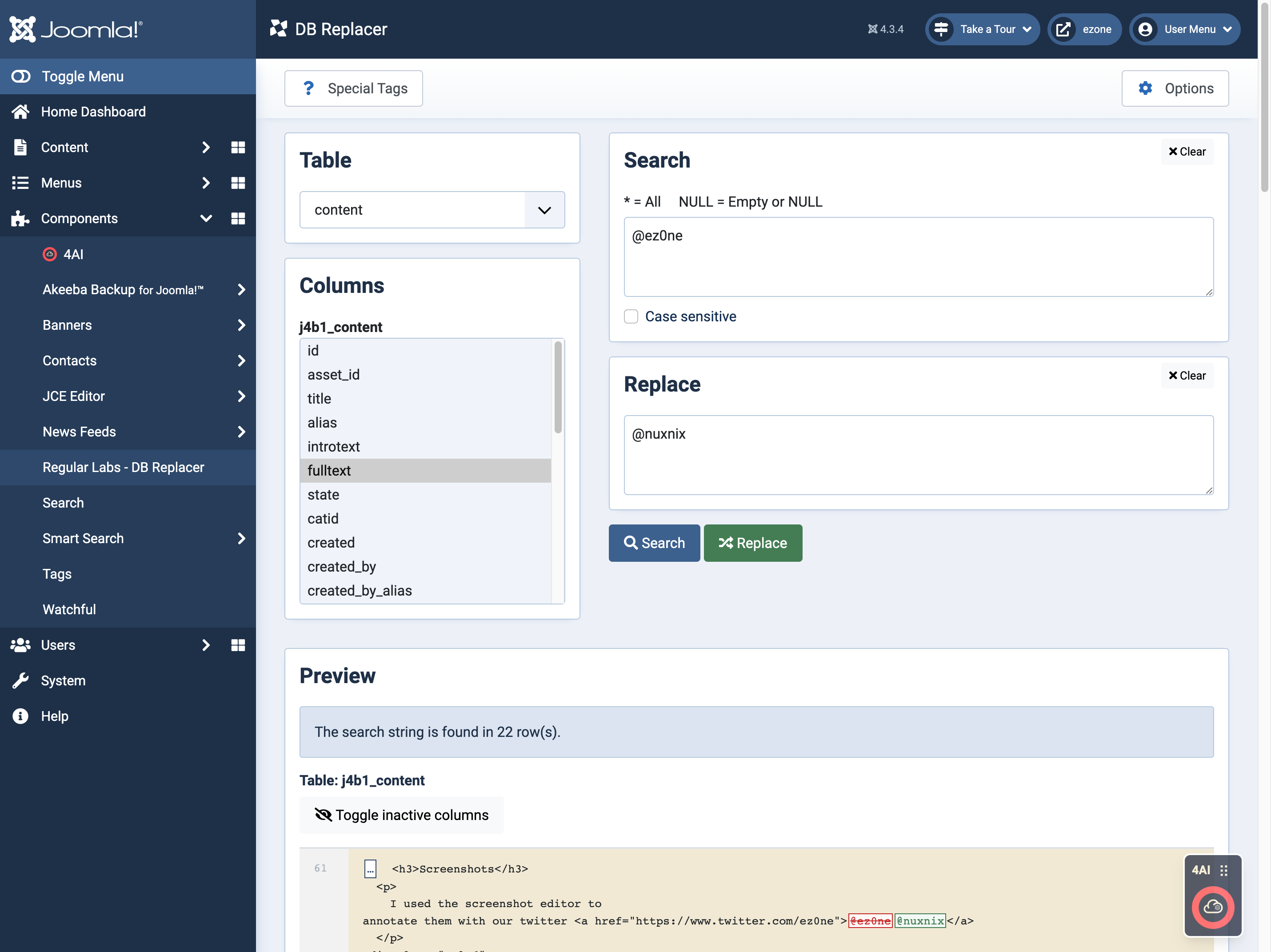 Db Replacer Pro - Joomla Extension