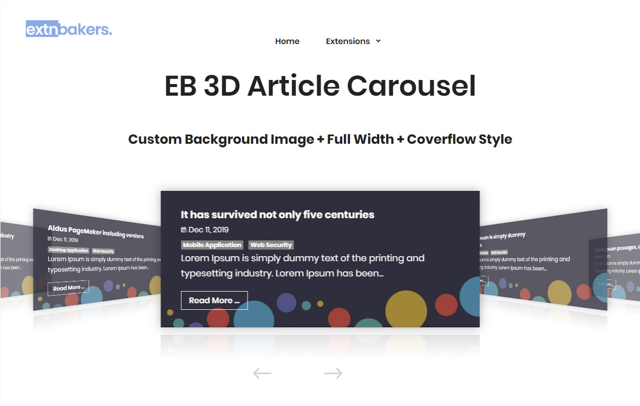 Eb 3d Article Carousel - Joomla Extension