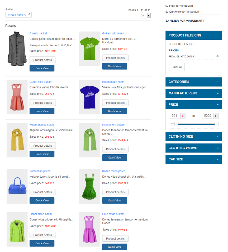 Essentials For Virtuemart - Joomla Extension