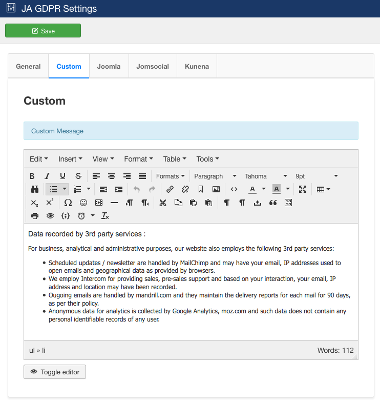 GDPR - Joomla Extension
