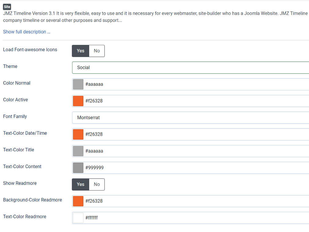Jmz Timeline - Joomla Extension