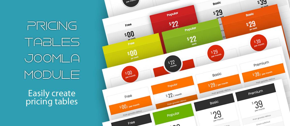 Mx Pricing Table - Joomla Extension
