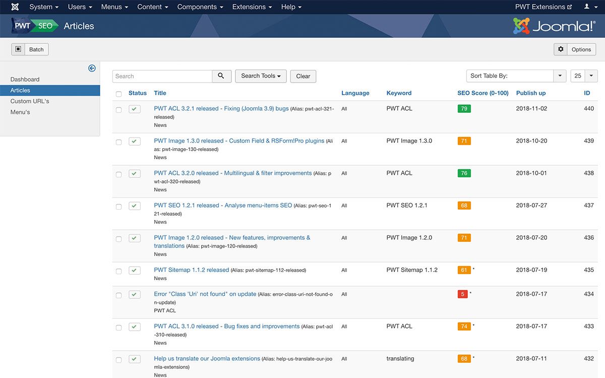 PWT Sitemap - Joomla Extension