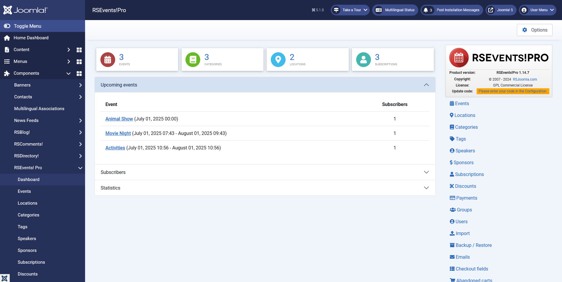 RS Events PRO - Joomla Extension