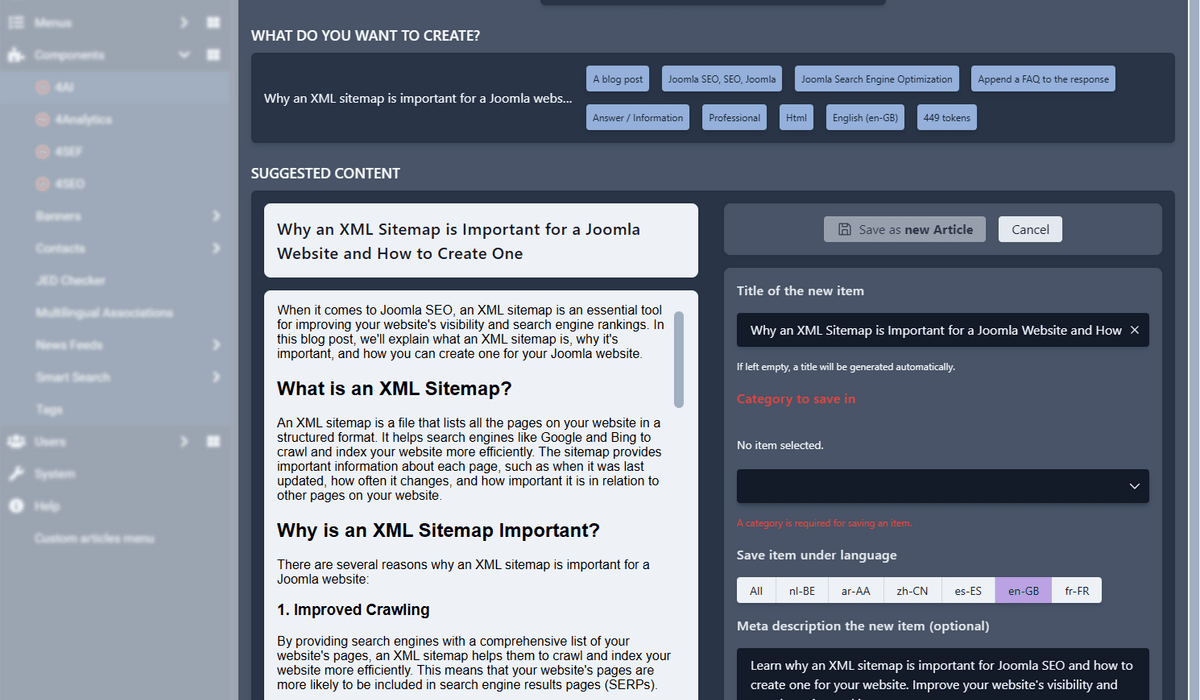 4ai-assistant-joomla-extension-create-tab-save-response-new-article