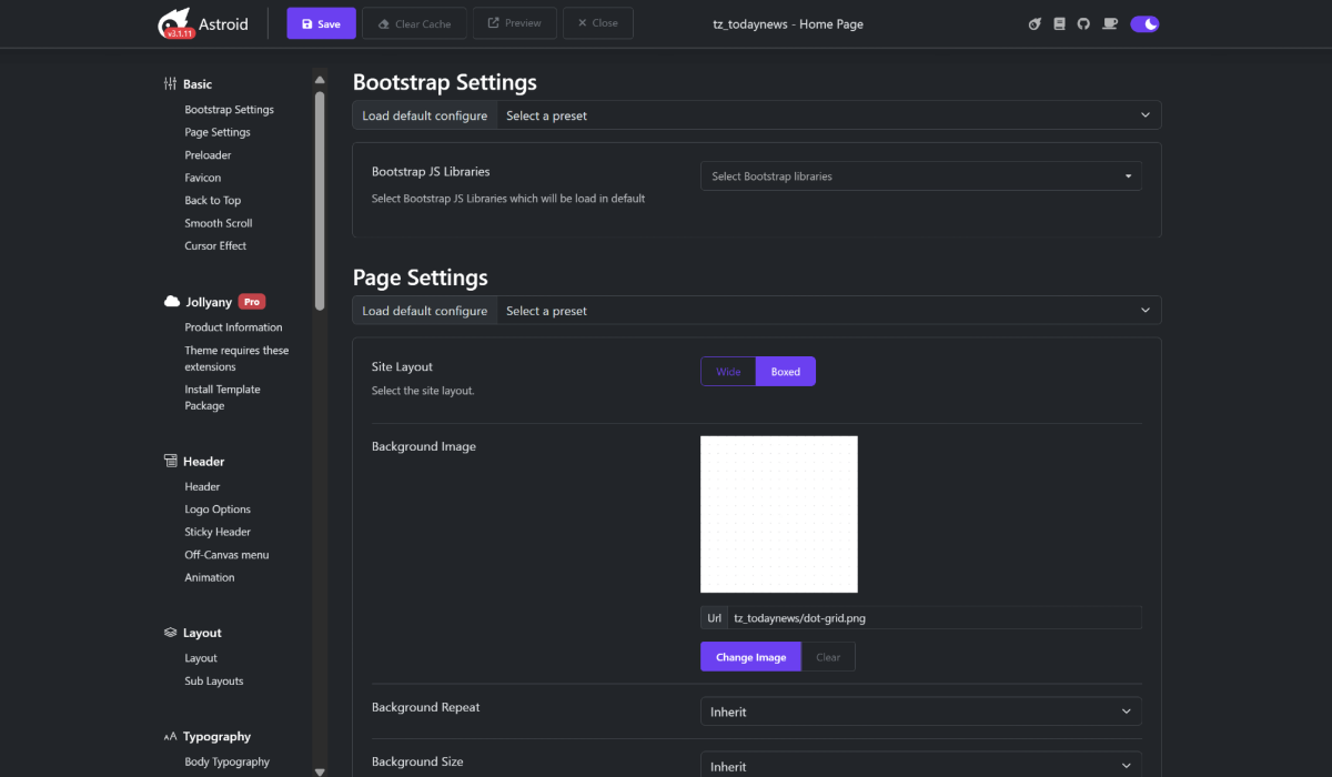 jollyany multi purpose joomla template bootstrap configuration settings